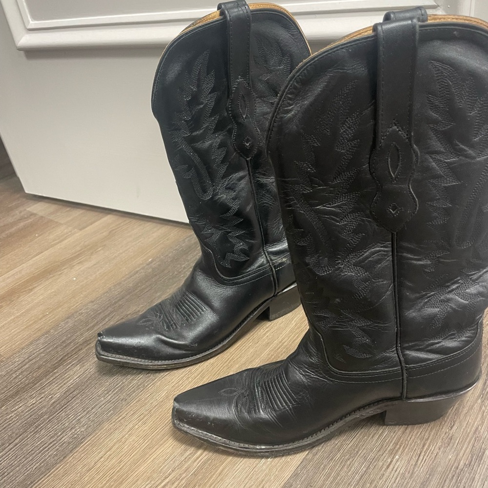 Old west black cowboy boots